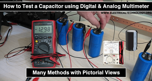 Testing the capacitor using a voltmeter