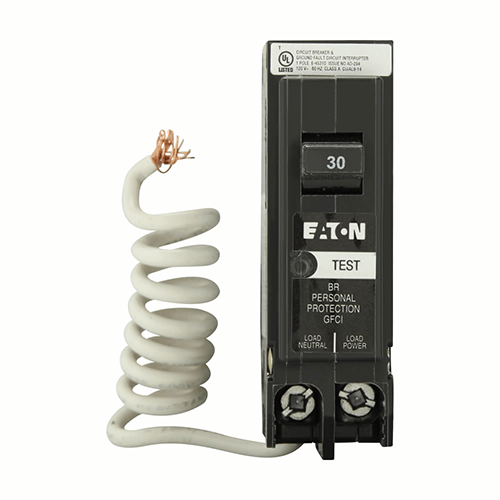 Where does the white wire on a GFCI breaker go?
