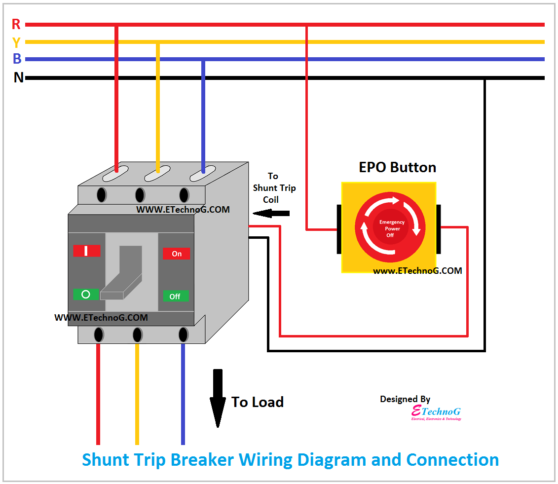 480v shunt trip breaker wiring diagram