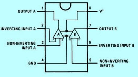 Pin Configuration of LM358DR IC