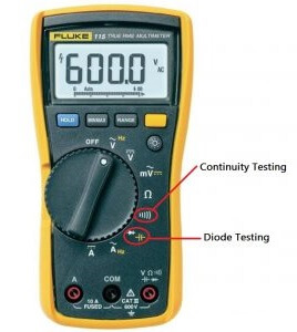 Diode mode with a digital multimeter