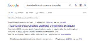 Search for obsolete electronic components on Google