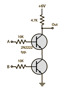 Transistors as NAND Gate